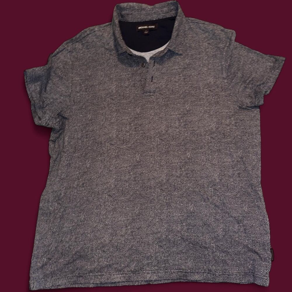 Michael-kors Men's Grey and Blue Polo-shirts